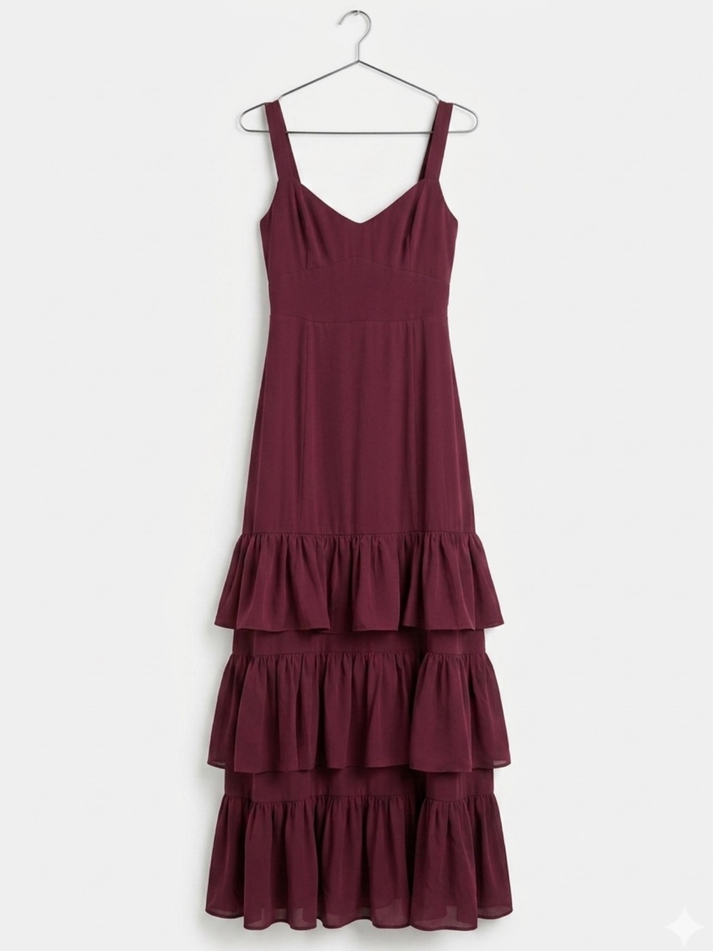 Abercrombie & Fitch Tiered Maxi Dress in Wine